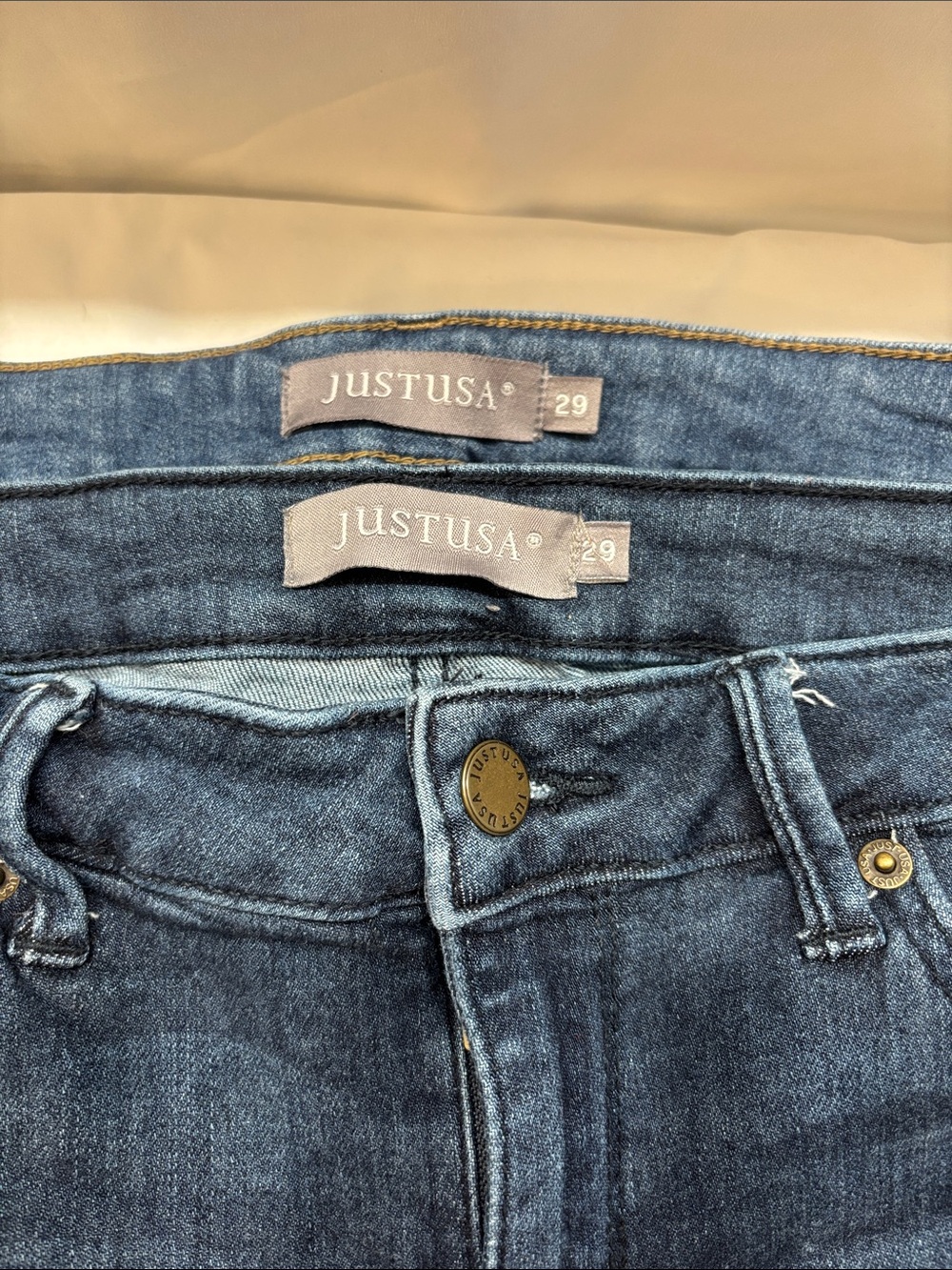 Just USA Women's Skinny Jeans in Dark and Medium Blue (Bundle) - Picture 2 of 14